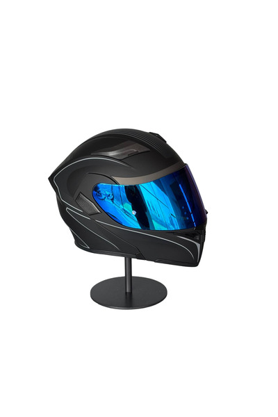 scharf 902 Çene Açılır Motosiklet Kaskı – Güneş Gözlüklü (Darkblue Vizörlü) R...