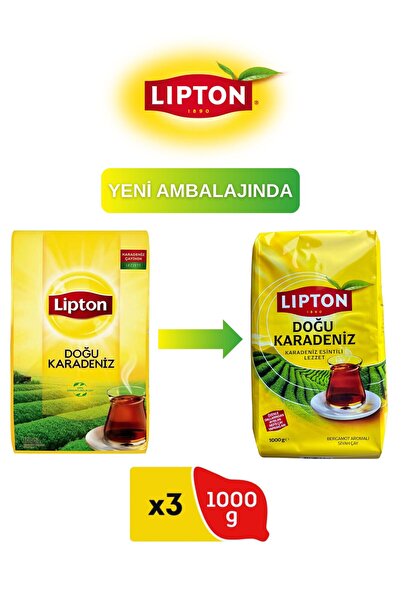 Lipton Doğu Karadeniz Bergamot Aromalı Dökme Çay 1000 gr X 3 Adet