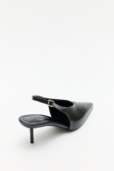 LUTVELIZADE حذاء بكعب نسائي أسود 2505 - مقدمة مدببة، قصة منخفضة