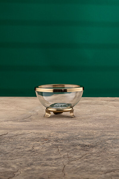 Cornella Διακοσμητικό Γυάλινο Μπολ Χρυσό Μικρό