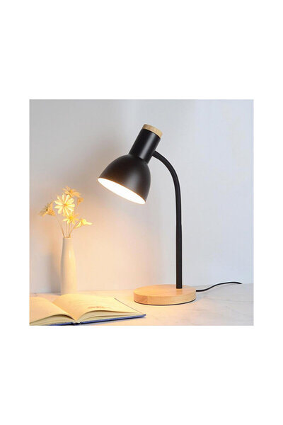 Petrix 34614 Ahşap Tabanli Masa Lambasi Siyah