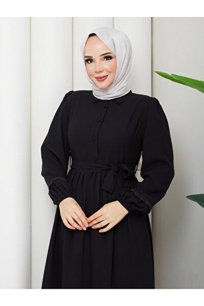 ESLEMNUR Rochie | |   dantelă Detaliat | |   Cu centură | |   guler de cămașă...