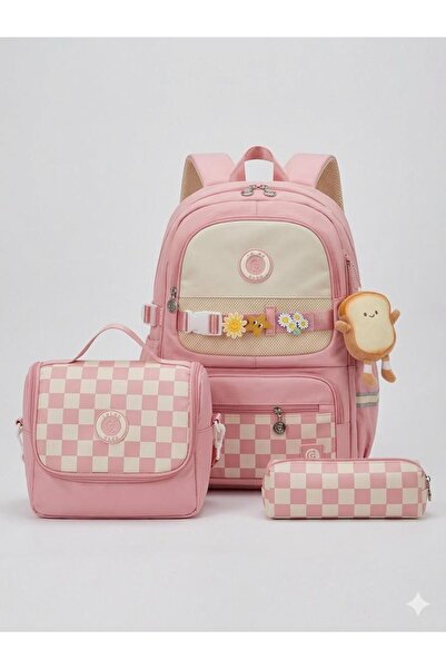 Adalinhome Κορεάτικο Σετ Σχολικής Τσάντας 3 τεμαχίων με Λεπτομέρεια Charm (Τσ...
