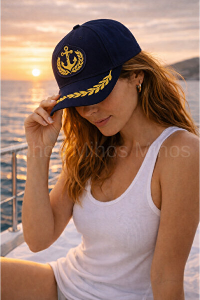 Mihos قبعة كابتن بحار باللون الأزرق الداكن للجنسين