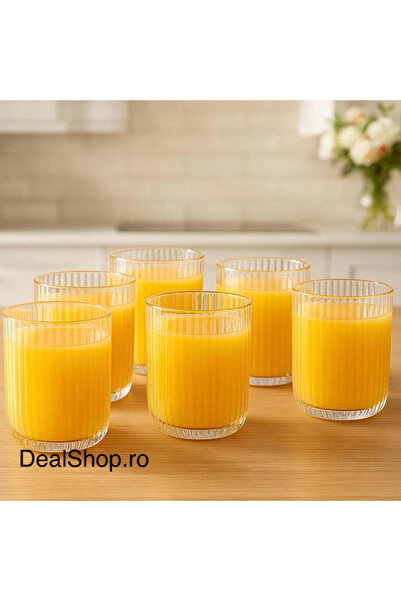 dealshopromania Set de 6 pahare de sticlă 250 ml MANSOURA ALEX Elegant pentru...