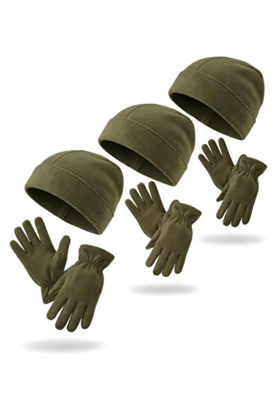 SINGLE SWORD Hat 0//Khaki 3-Pack Unisex P Fleece Beanie – Women & Men Winter