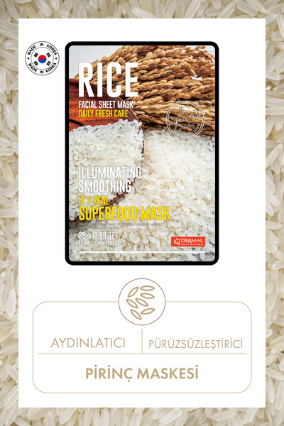 Dermal Aydınlatıcı ve Pürüzsüzleştirici Pirinç Maskesi 25 GR