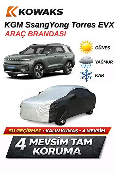 KOWAKS KGM SsangYong Torres EVX Oto Branda, Araba Brandası, Siyah-Gri