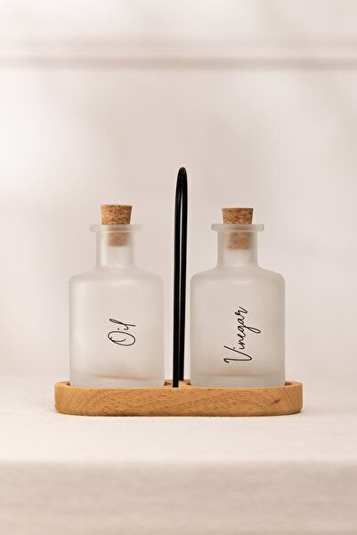 Rakle Vigo Bamboo Stand 2-Piece Oil-Syrup Set 200 Cc
