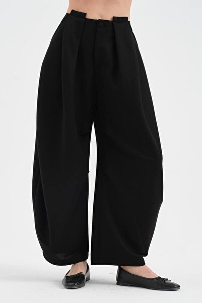 tw3 Γυναικείο παντελόνι με πλισέ μπροστά και σχέδιο Balloon Fit