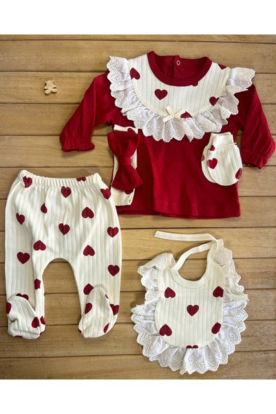 cayzen Cotton 5-Piece Heart Hospital Discharge Set