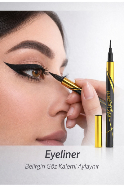 SEVRU Siyah Fırça Kalem Eyeliner, Profesyonel Suya Dayanıklı, Akmaz Eyeliner ...