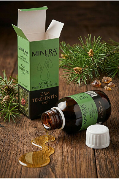 MİNERA VİTAL Çam Terebentin Yağı 50 ml (Pine Turpentine) %100 Saf Damlalıklı Cam Şişe