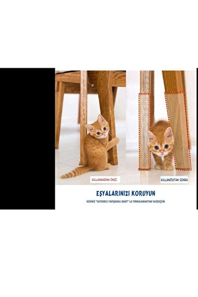 BantMarketim Kedi Caydırıcı Eğitim Bandı, Mobilyalar Için Tırmalamaya Karşı Önleyici, %100 Şeffaf10 Cm X 10 Mt