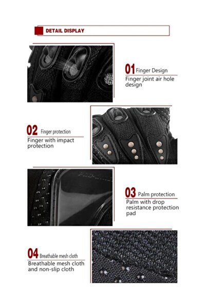 ProBiker Sertifikalı Tam Korumalı Motosiklet Bisiklet Moto Kurye Motorcu Eldiveni Uzun Model ( Siyah )XL