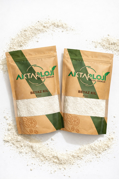 aktarloji 2 قطع 700 جرام من الطين الأبيض المسحوق في حزمة ميزة - قناع طبيعي لل...