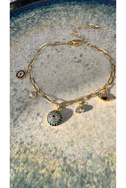 AYS Zirkon Nazar Boncuğu Charmlı Bileklik