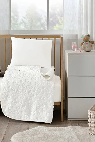 Özdilek Özdilek Cream Embos Plush Baby Blanket 100X120