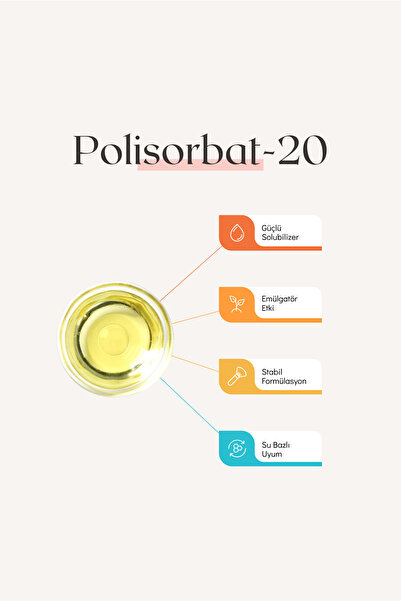 Nadir Kimya Polisorbat-20 100 Gr - (Polysorbate 20) – Solubilizer & Emülgatör - Hammadde
