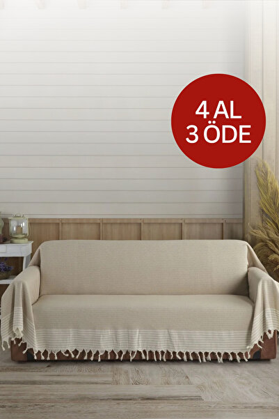 Lux Touch Bej Kolları Örten Organik Buldan Bezi Battal Boy Bergama 180 X 300 ...