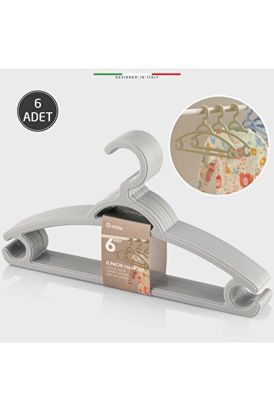 Elele Baby Clothes Hanger Kids Clothes Hanger 6 Pieces Gray