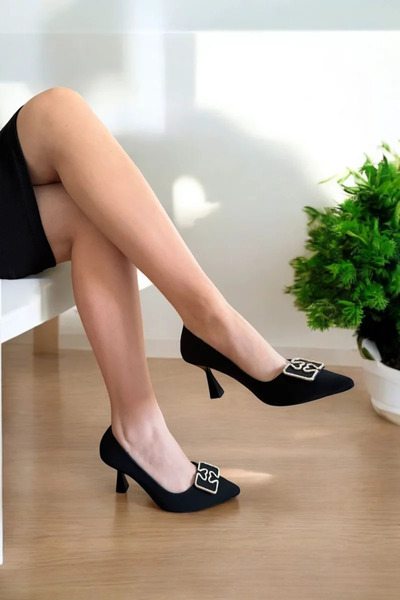 Hacıoğlu Ayakkabı Pantofi cu toc elegant pentru femei Vollex Imported Stone C...