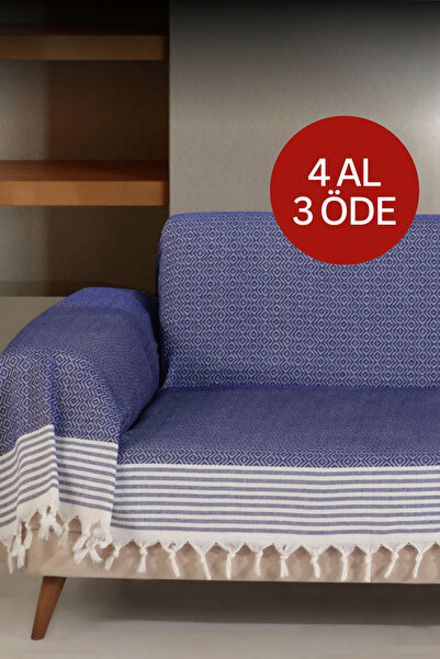 Lux Touch Синьо-чорний чохол для дивана з покриттям рук, 180 х 300 см, велики...