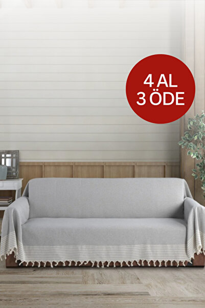 Lux Touch Gri Kolları Örten Organik Buldan Bezi Battal Boy Bergama 180 X 300 ...