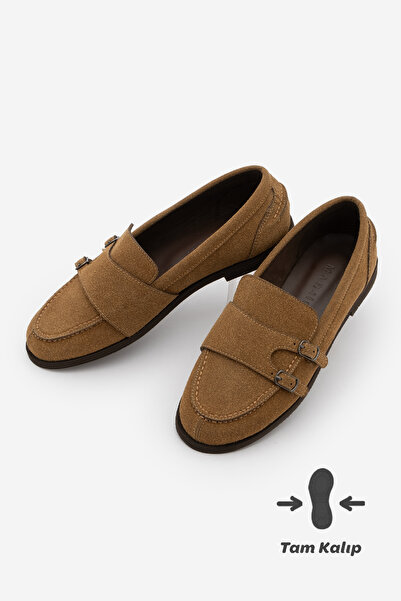 Marjin Mocasini pentru femei cu curea dubla, pantofi casual cu catarama, piel...