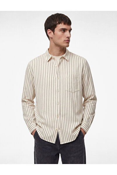 Koton Κλασικό πουκάμισο με γιακά, κανονική εφαρμογή, μακρυμάνικο, Βαμβάκι τεμ...