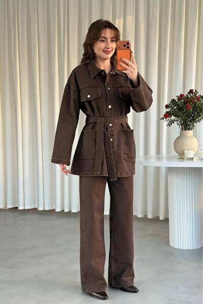 Semesia Γυναικείο Σετ Τζιν με Κορδόνια