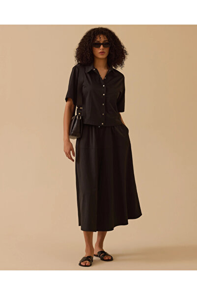 SEÇİL Cepli Midi Paraşüt Etek