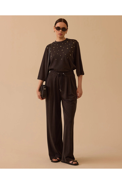 SEÇİL Bağcıklı Pile Detaylı Eşofman Altı