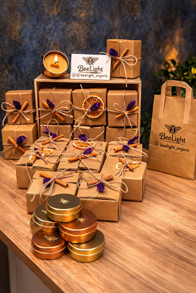 DCF DİZAYN Beelight Organic El Yapımı %100 Doğal Balmumu Mum | Dekoratif Orta...