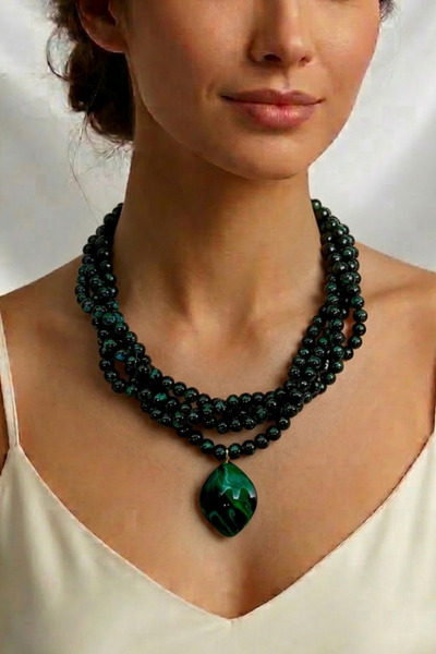 PETEK AKSESUAR Çoklu Alaçatı Boncuk Akrilik Kolye