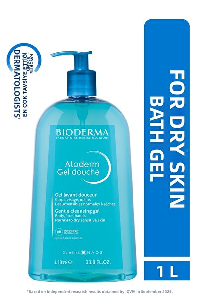Bioderma Atoderm 1 Lt овлажняващ душ гел - семеен размер, за бебета, деца и в...