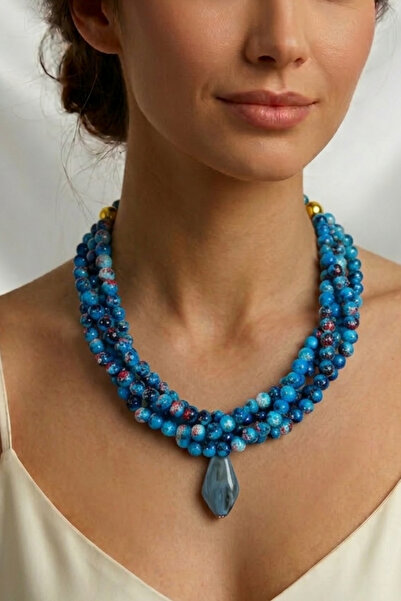 PETEK AKSESUAR Multiple Alaçatı Bead Acrylic Necklace