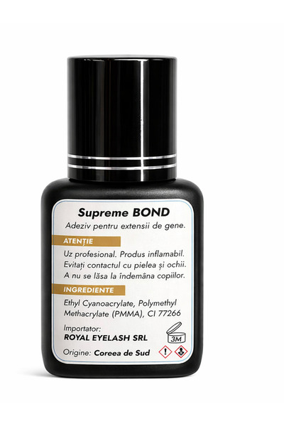 Royal Adeziv profesional pentru extensii gene, Supreme Bond, uscare 1-2 sec, 10 ml