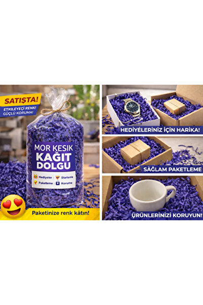 Orbak Kağıtçılık Morcivert Yeşili Z Zigzag Kırpık Kâğıt – Hediye Kutu İçi Dol...