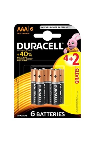 Duracell Baterii R3 de bază, alcaline AAA 4+2 buc.