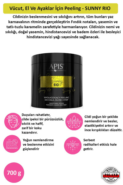 Apis Natural Cosmetics Peeling Vücut, El Ve Ayaklar İçin - SUNNY RIO - 700 G