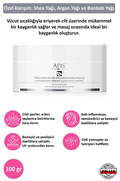 Apis Natural Cosmetics Shea Yağı - Fas Argan Yağı ve Bambu Özlü - Çok Kuru Ci...