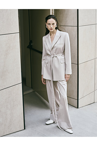 Koton Pantaloni din material textil cu talie înaltă și picior larg, cu buzuna...