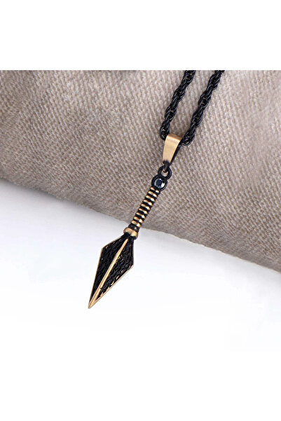 Apptakı Zcn Zirkon Taşlı Antik Kunai Kolye - Zcn0052