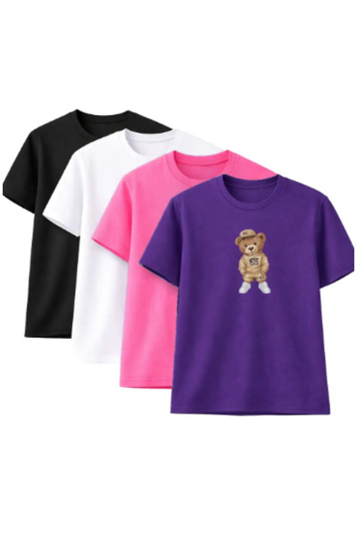 CLAYES Unisex supradimensionat tricou NYC Teddy Bear Pachet de cu imprimeu ne...