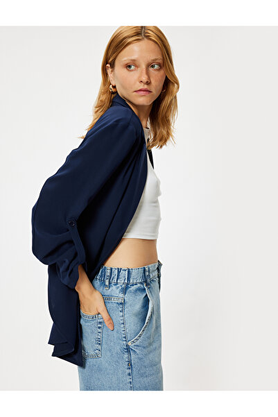 Koton Παλτό Blazer από ύφασμα κρεπ με ανάποδο διπλό στήθος