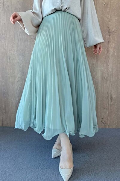 Şulemoda Giyim Fusta din șifon plisată Mentă