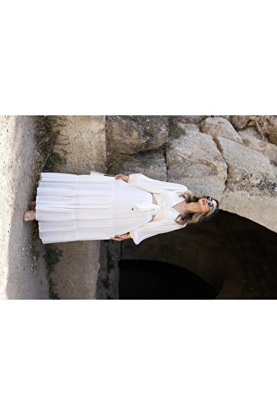 bytugcekaya Σετ λευκό πουκάμισο με μακριά φούστα