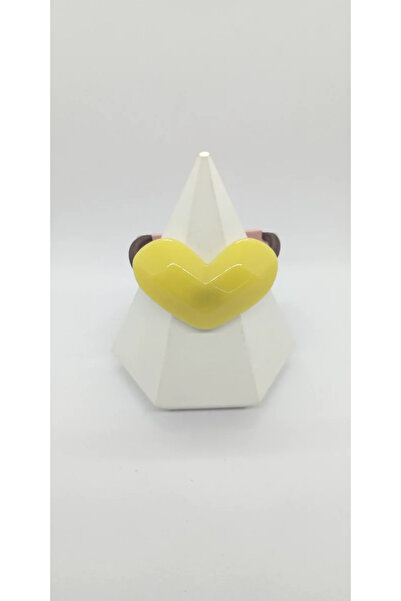 ndjewelry مشبك مطاطي على شكل قلب أصفر