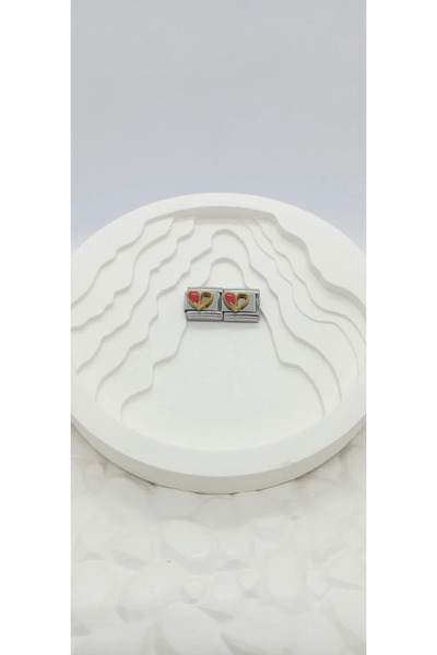 ndjewelry سحر ترشيح القلب باللون الذهبي والأحمر